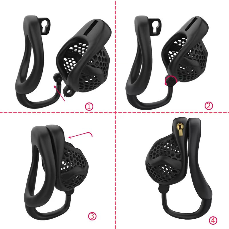 3D Armour Or Beehive Chastity Cage 7