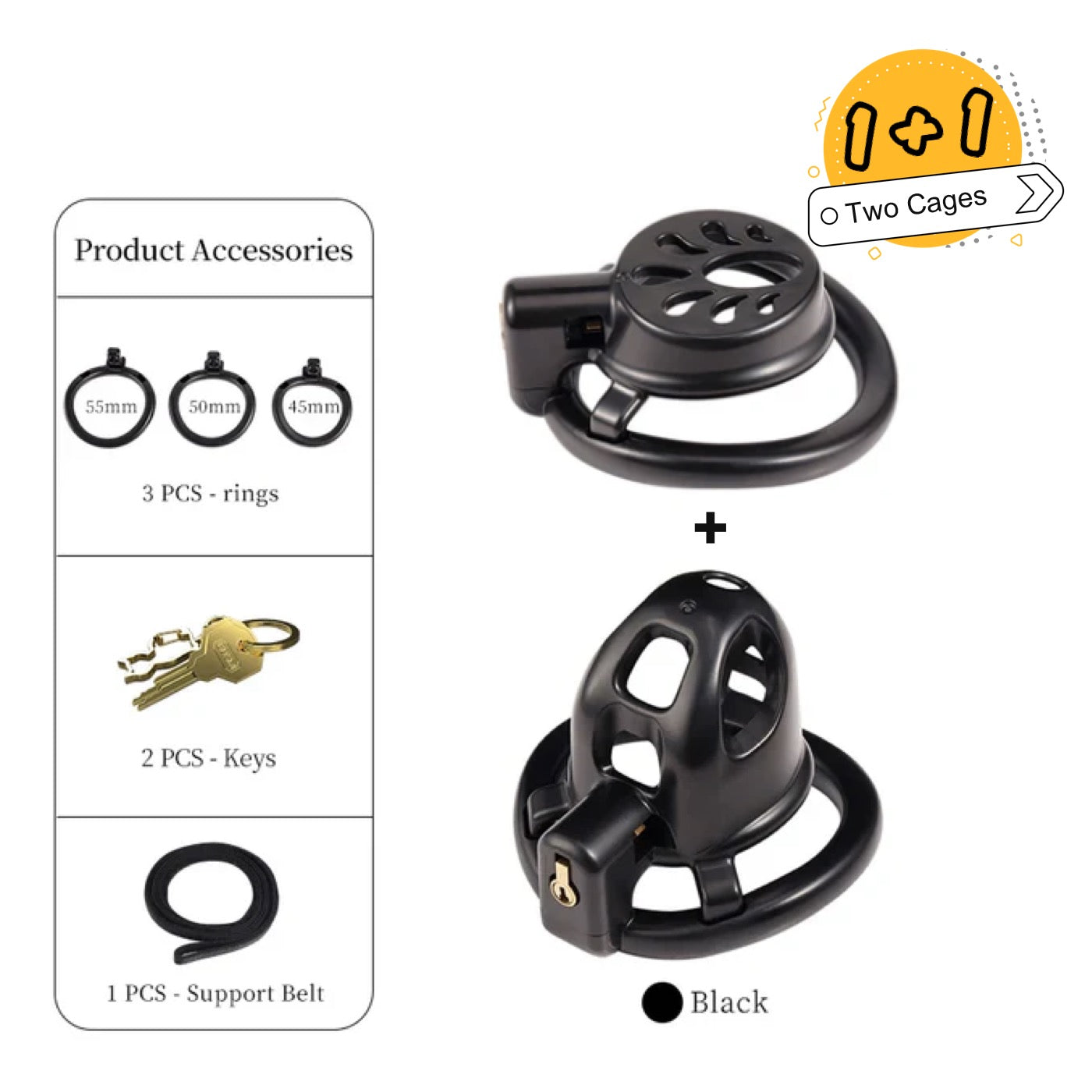 Double Small Chastity Cage Set