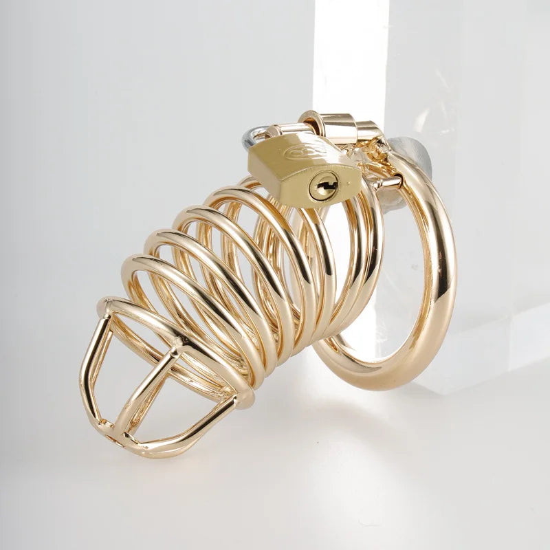 Metal Gold Chastity Cage