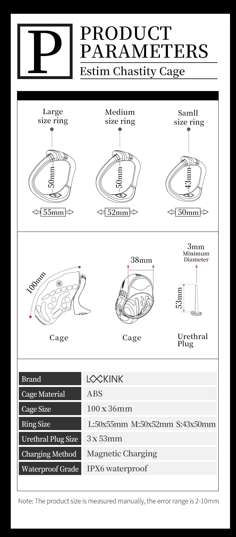 Electric Shock Vibrating Penis Chastity Cage