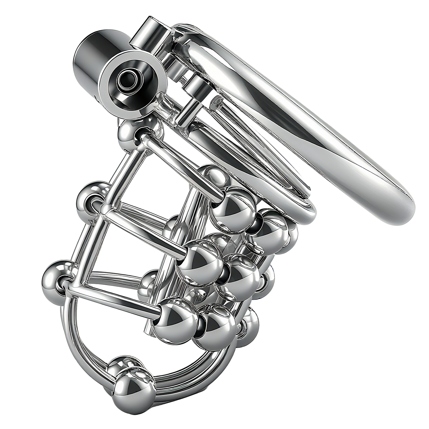 Stainless Steel Bead PA Chastity Cage 2