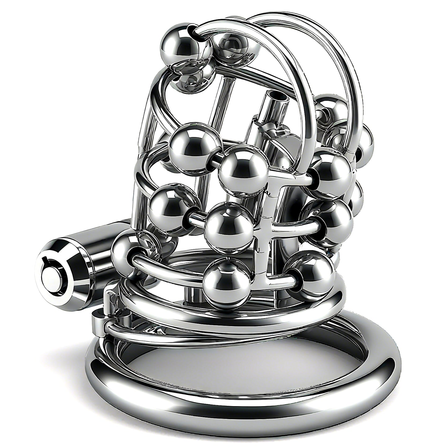 Stainless Steel Bead PA Chastity Cage 1