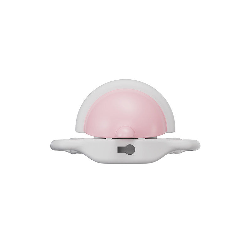 Blue and pink bell-shaped chastity cage rear view