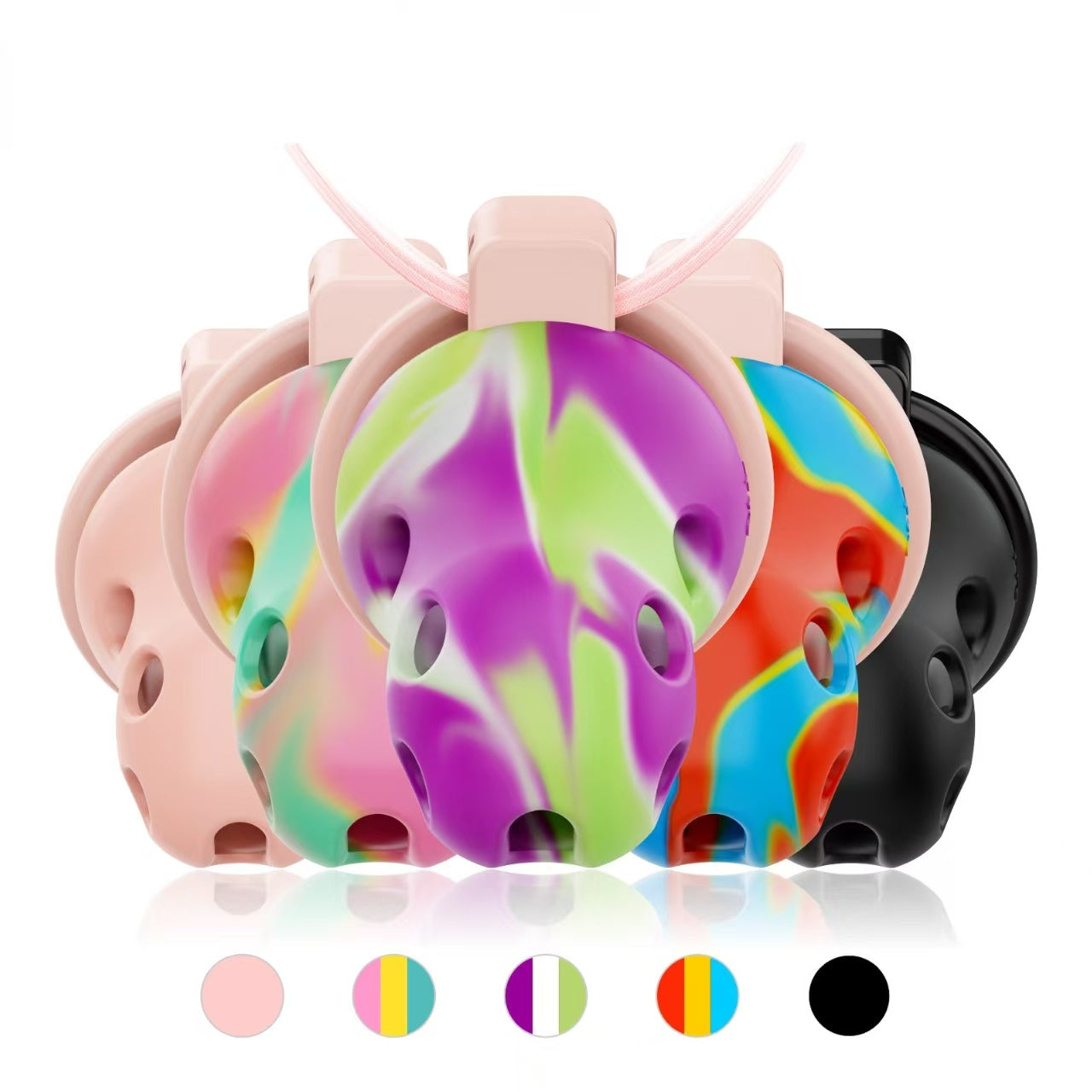 Breathable Soft Rubber Chastity Cage 17