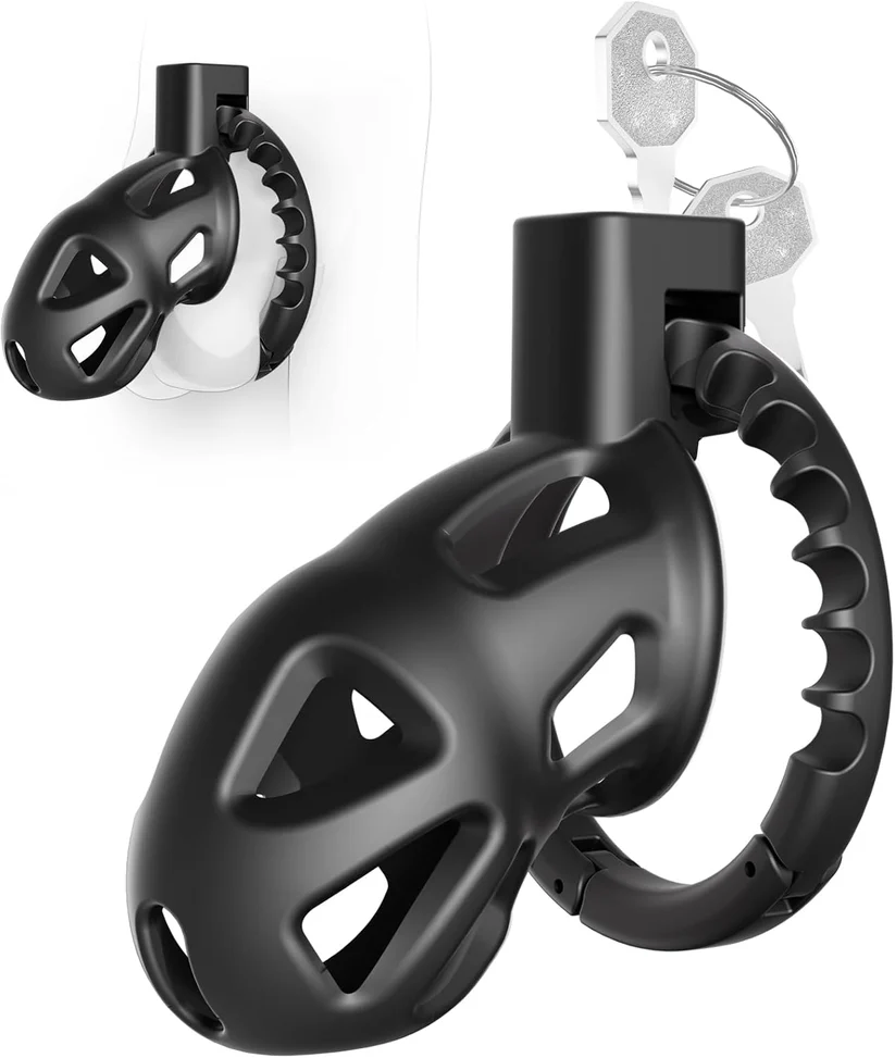 Chastity Cage with 8 Adjustable Cock Ring