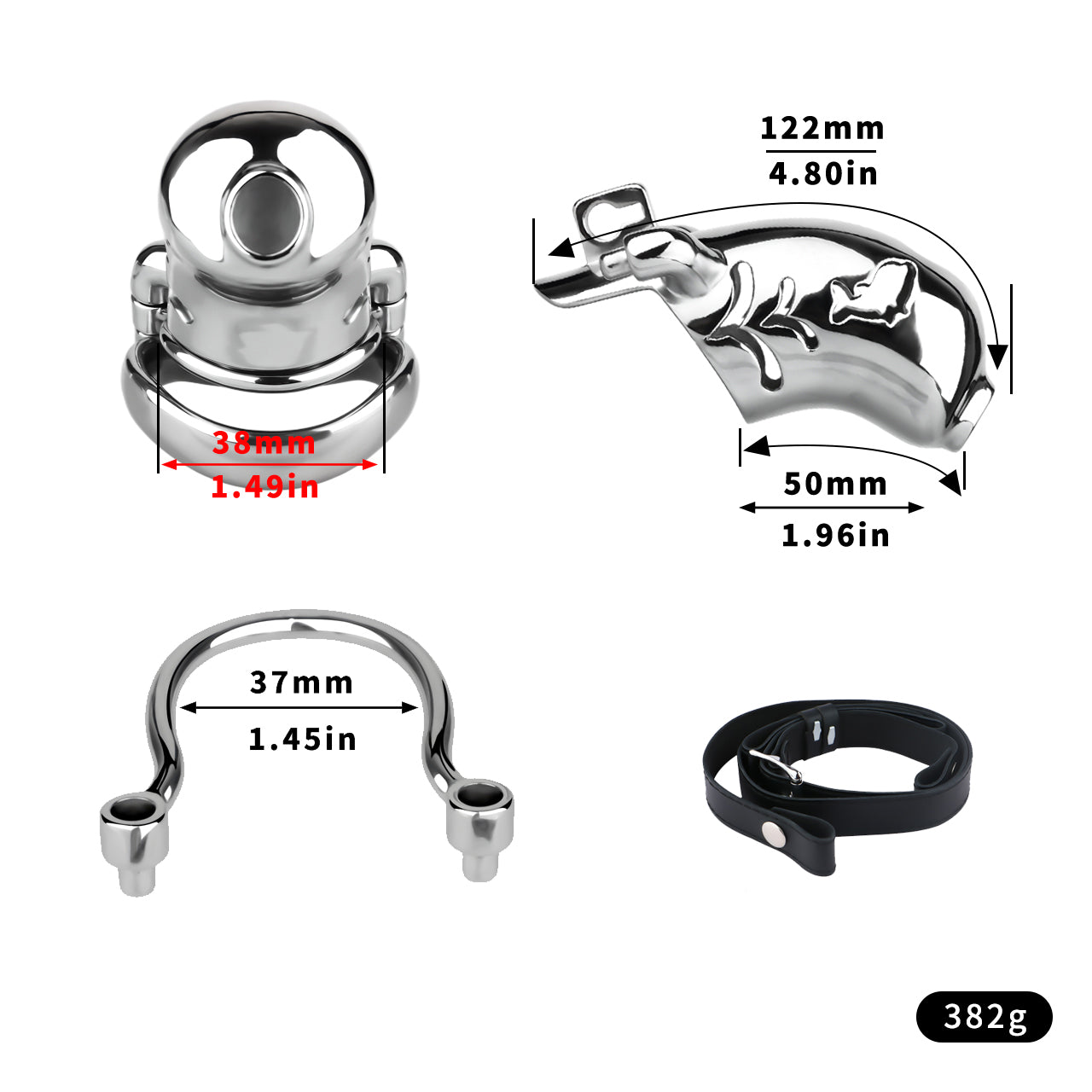 Dolphin Steel Chastity Cage with Anti-ring Removable - 3