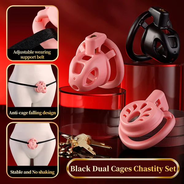 Double Small Chastity Cage Set