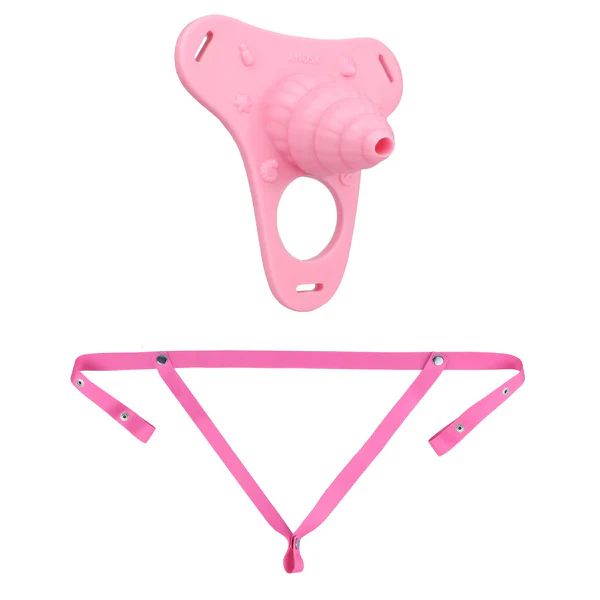 Fantasy Pink Conch Chastity Cage with Belt 16