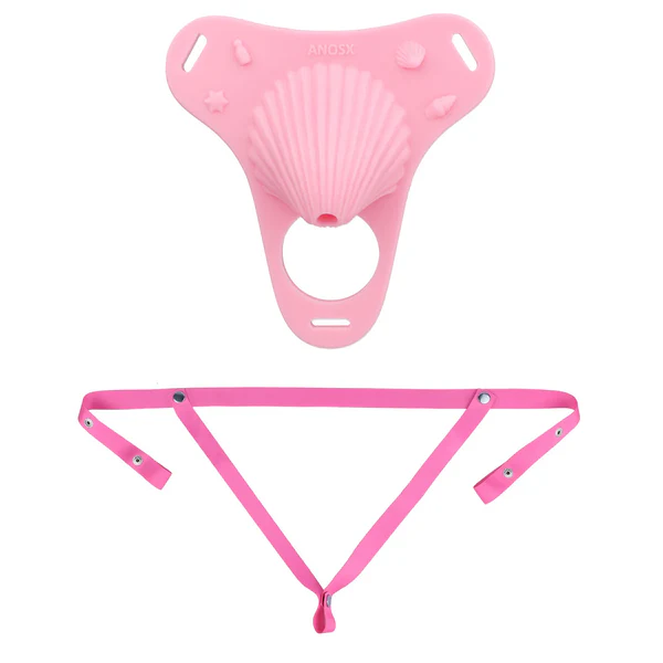Fantasy Pink Conch Chastity Cage with Belt 28