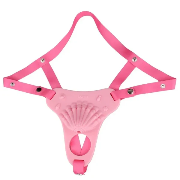 Fantasy Pink Conch Chastity Cage with Belt 5