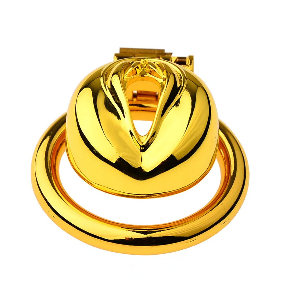 Golden Flat Metal Chastity Device
