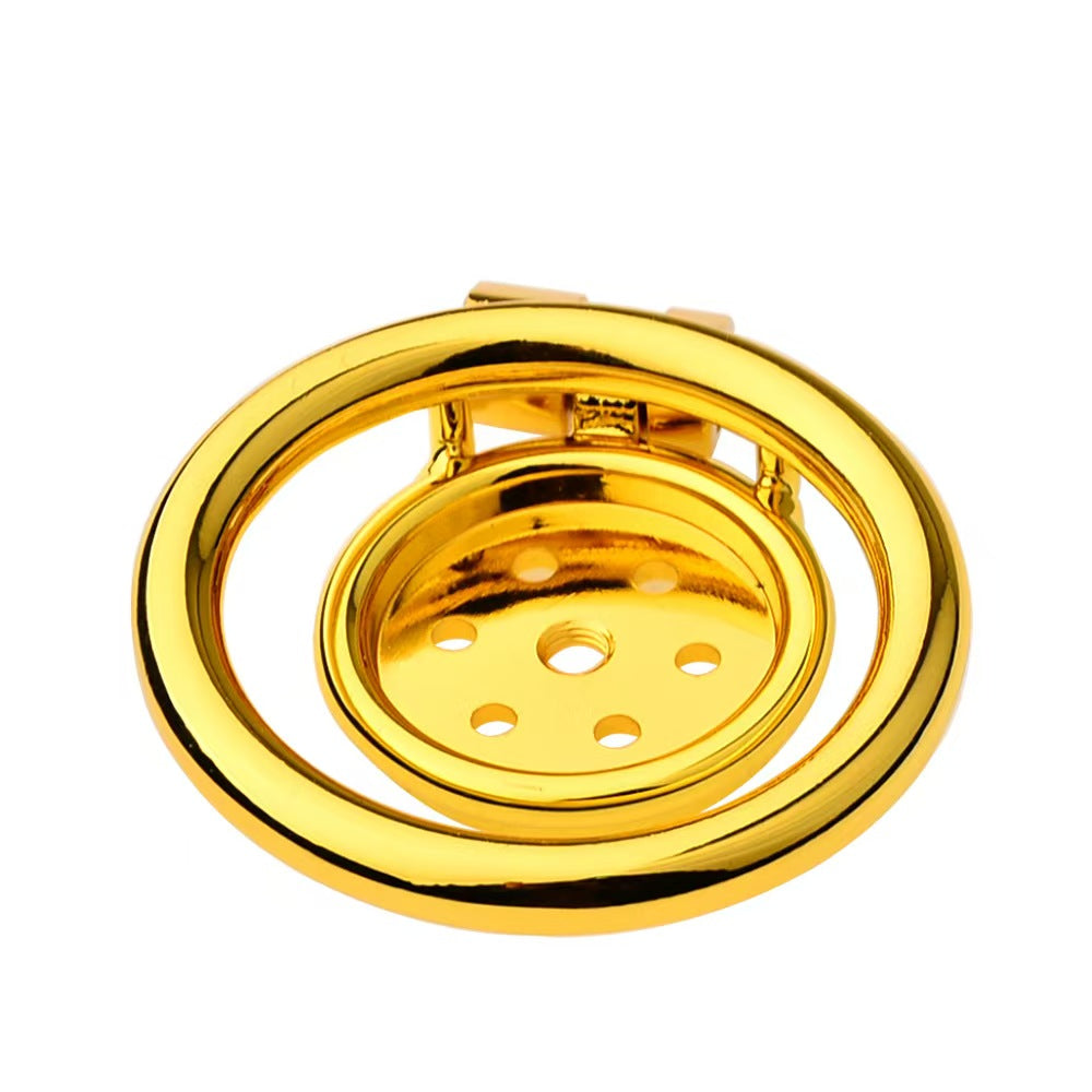 Golden Flat Metal Chastity Device