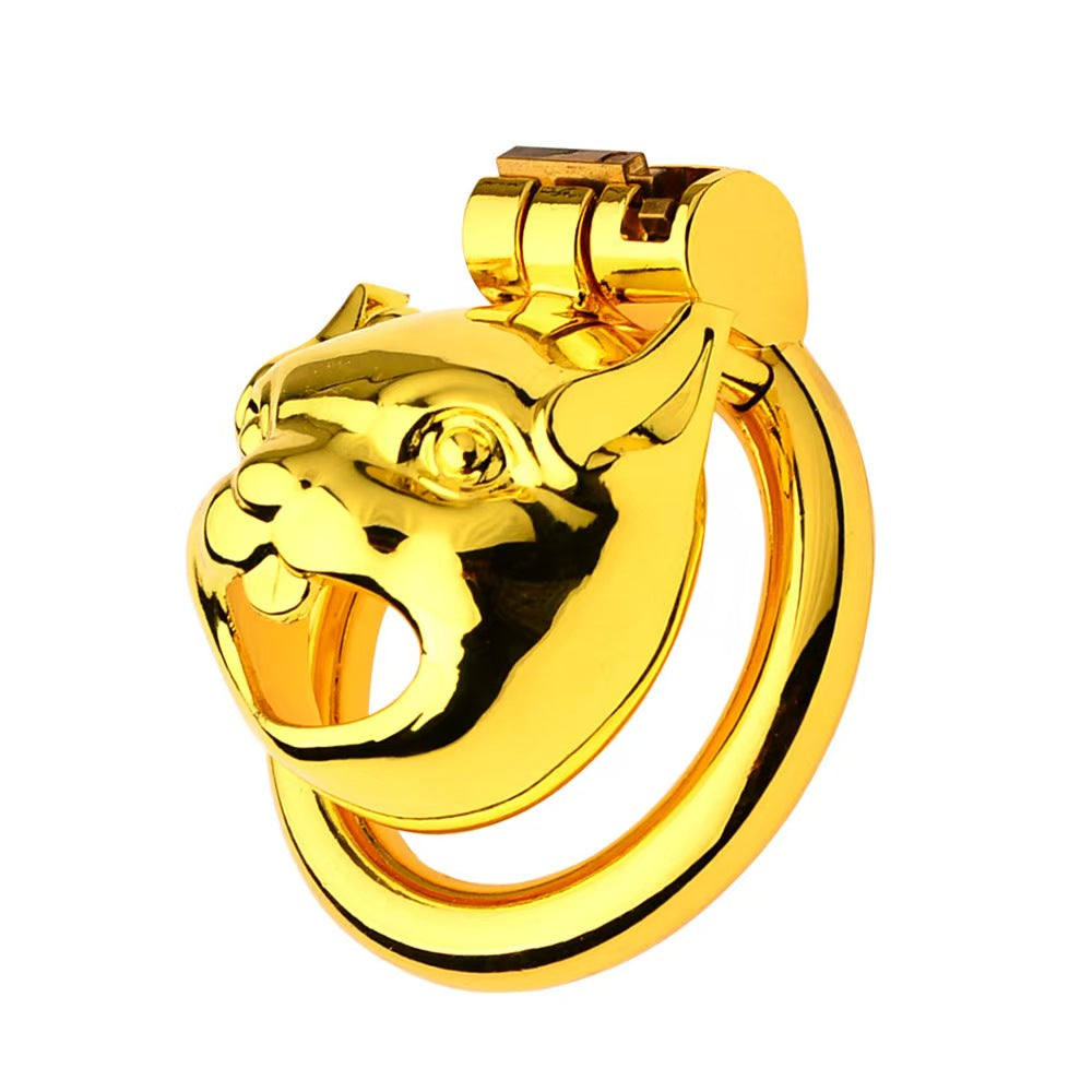 Golden Flat Metal Chastity Device