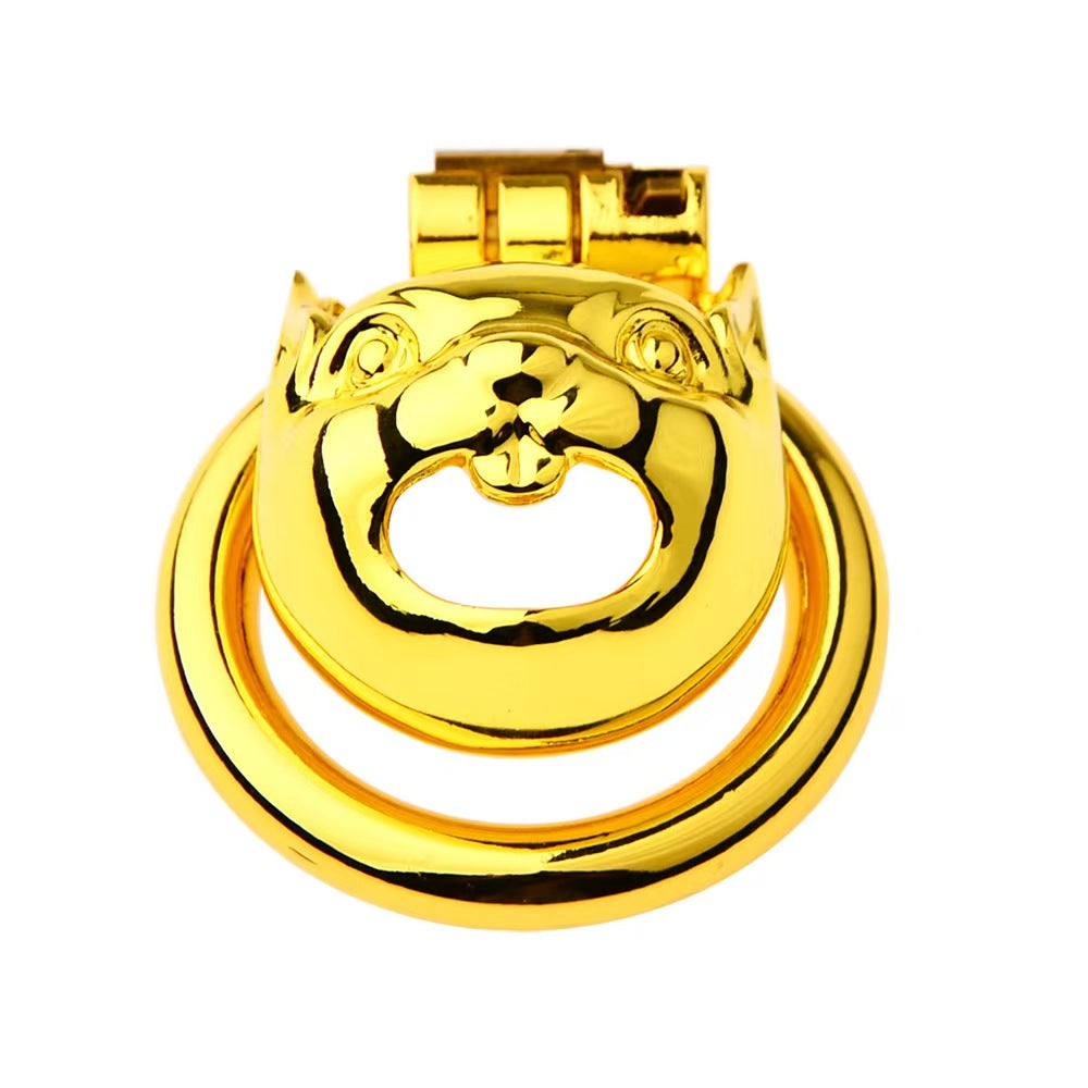 Golden Flat Metal Chastity Device