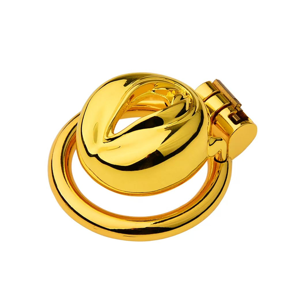 Golden Flat Metal Chastity Device