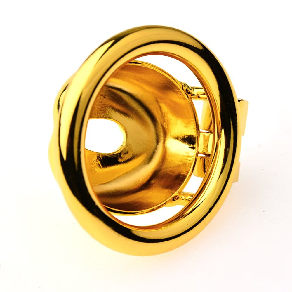 Golden Flat Metal Chastity Device