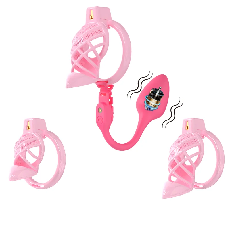 High Heel Cage with Electric Anal Plug