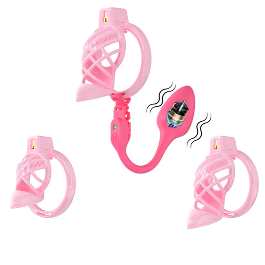 High Heel Cage with Electric Anal Plug