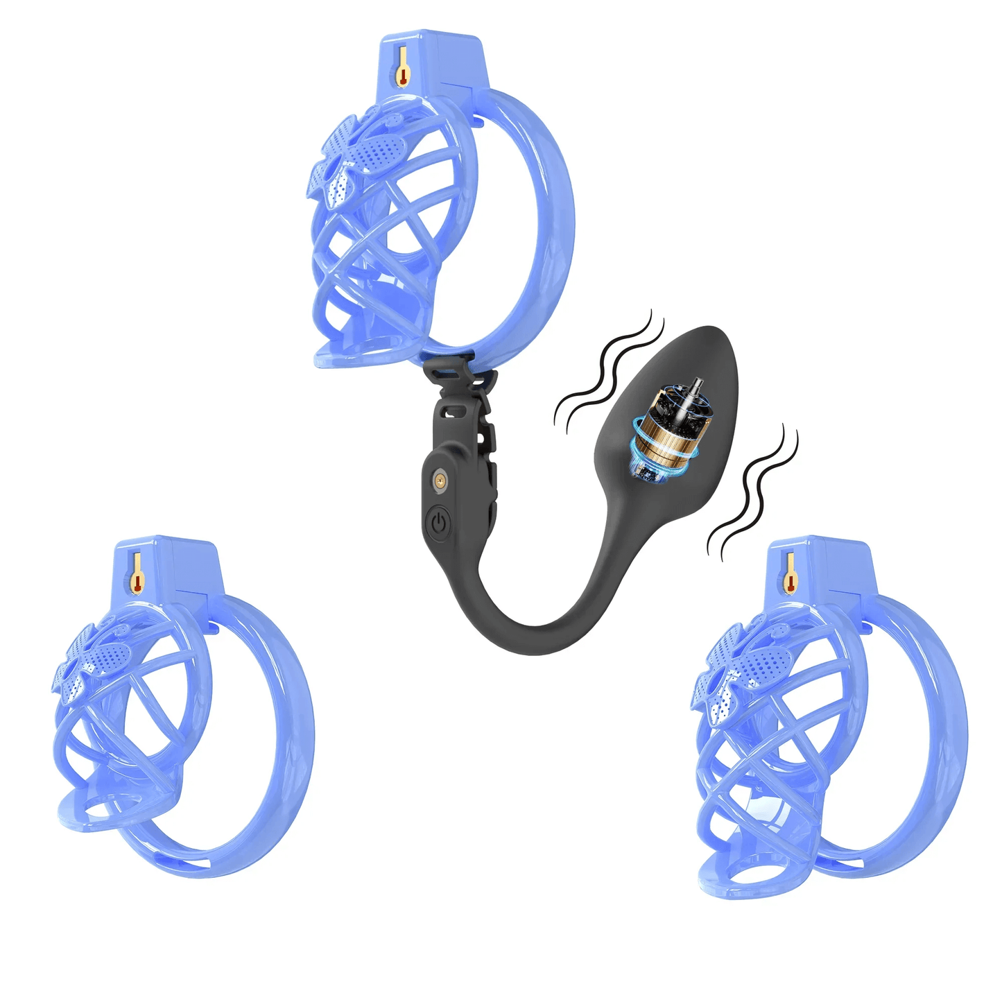 High Heel Cage with Electric Anal Plug