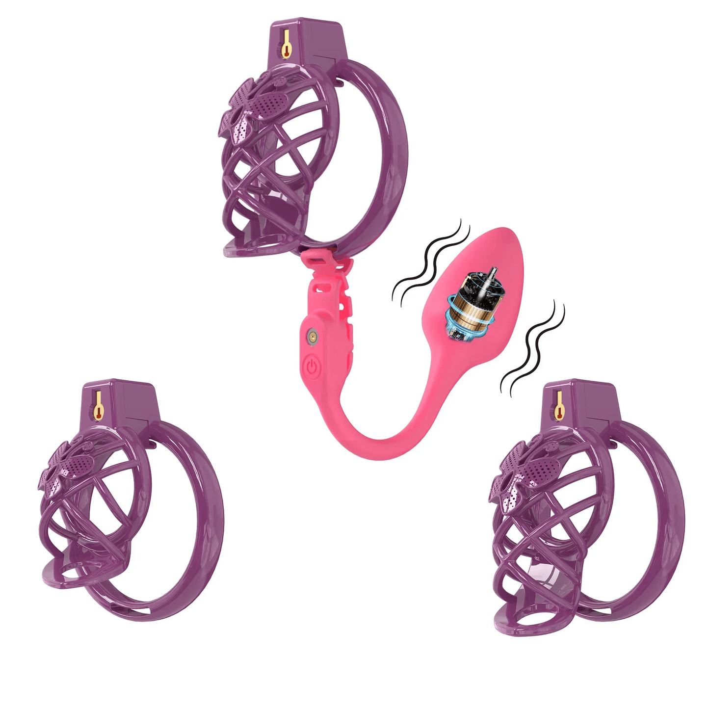 High Heel Cage with Electric Anal Plug