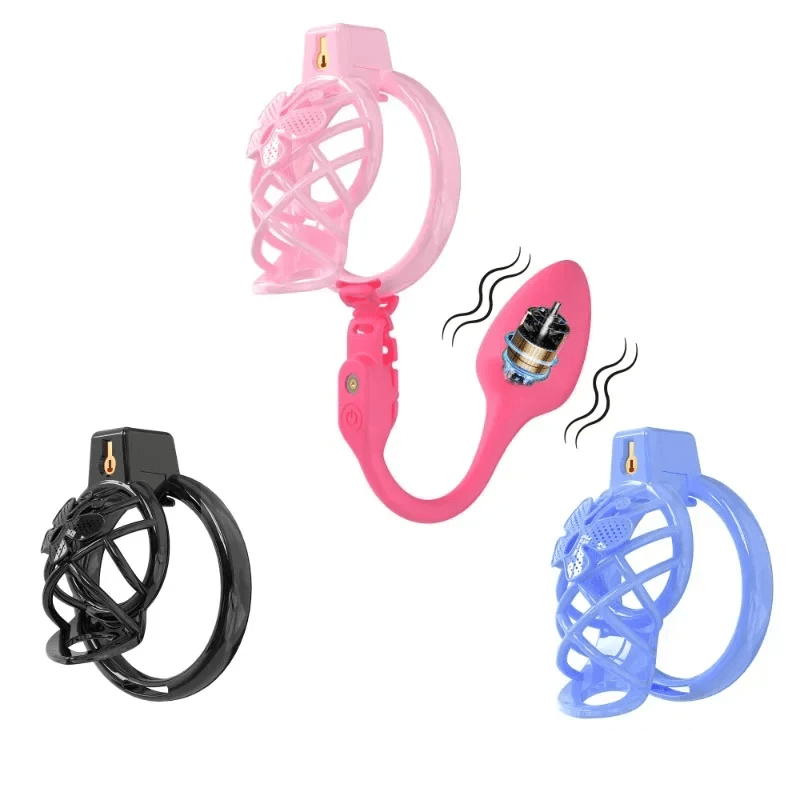 High Heel Cage with Electric Anal Plug