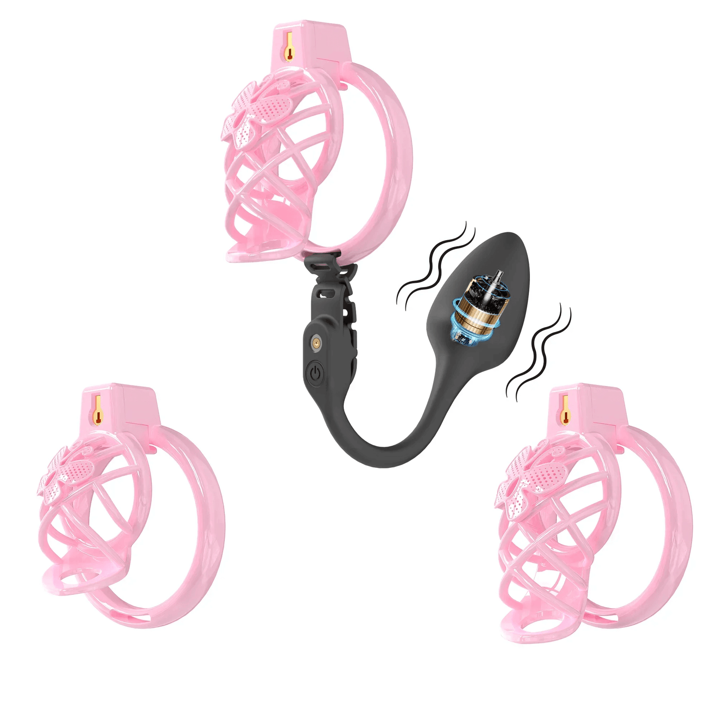 High Heel Cage with Electric Anal Plug