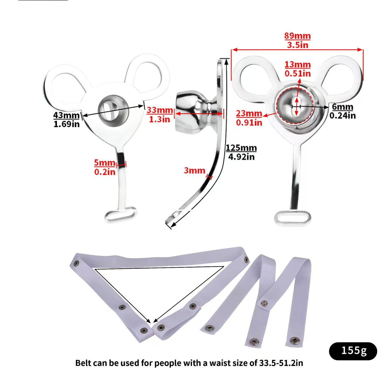 Invisible Inverted Urethral Cage With Belt -7