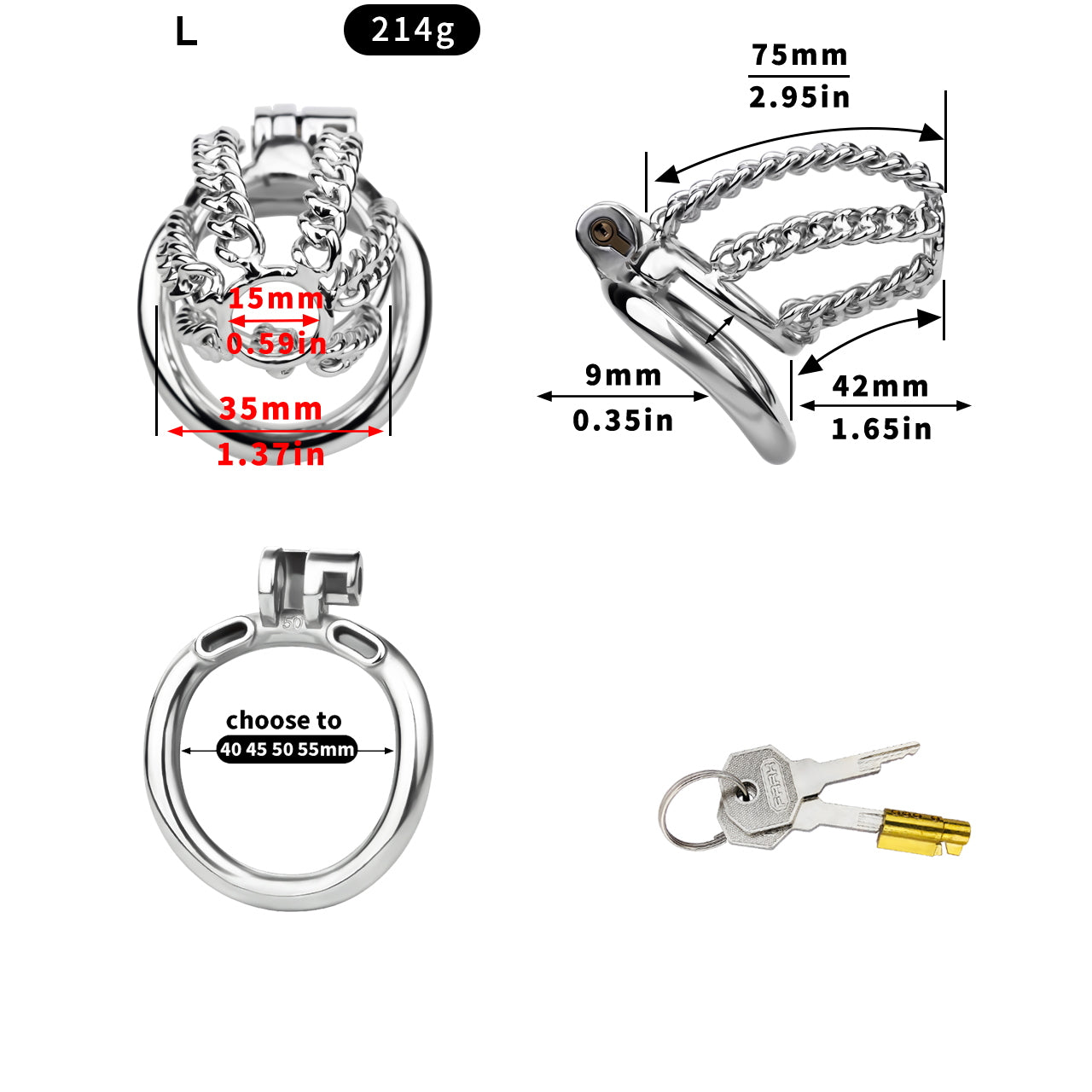Locktober Chainmail Steel Chastity Lock - 6