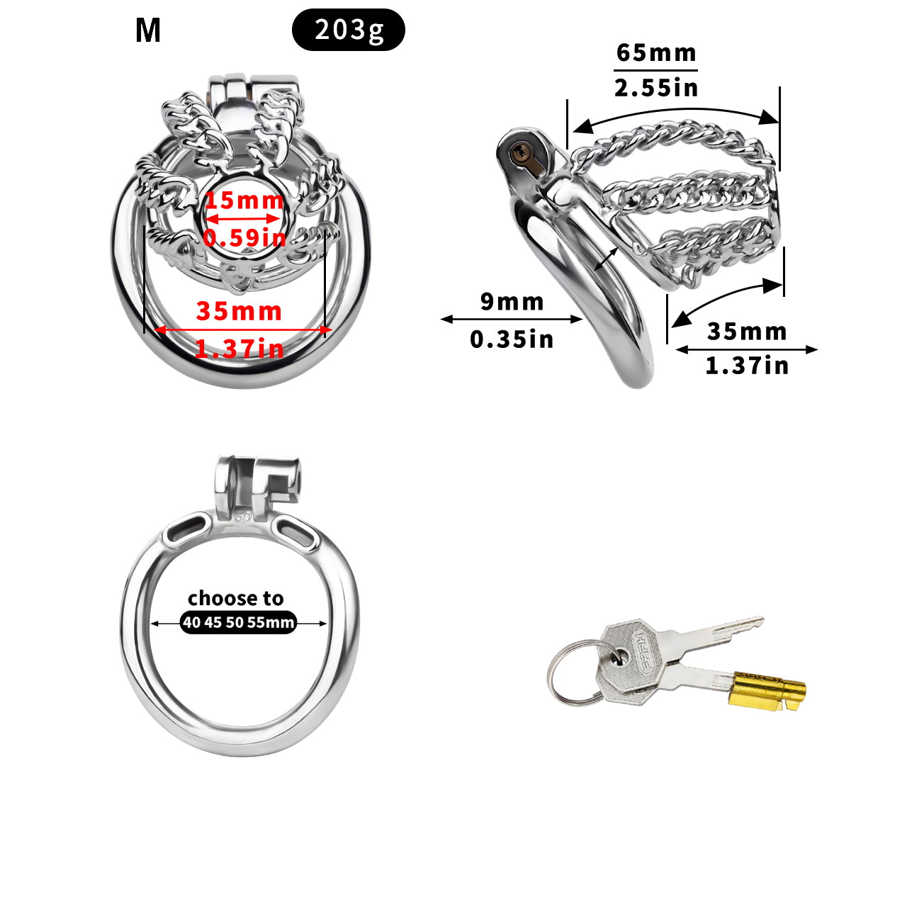 Locktober Chainmail Steel Chastity Lock - 5