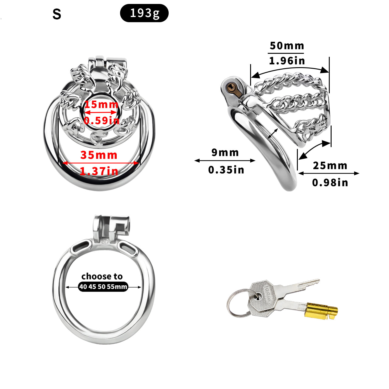 Locktober Chainmail Steel Chastity Lock - 4
