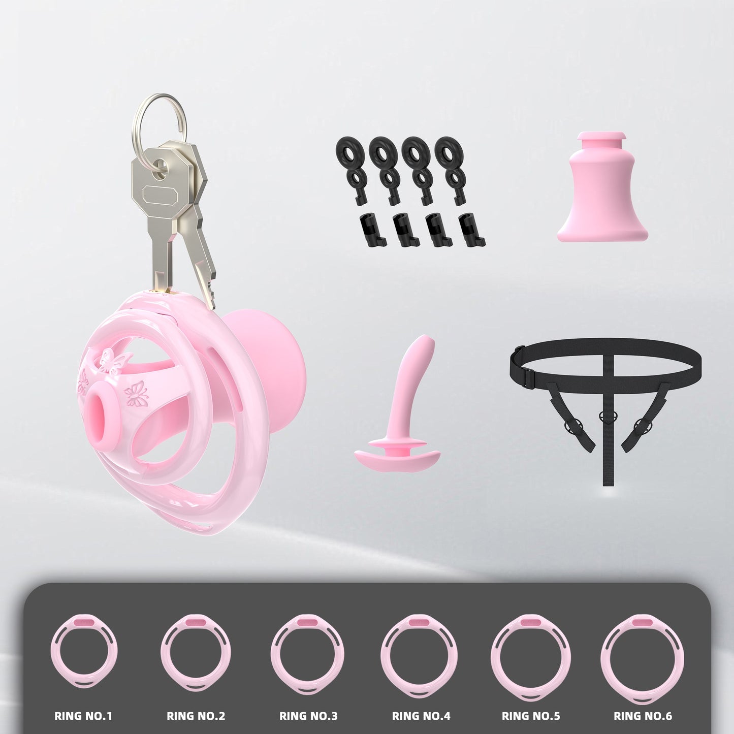 Male Flat Chastity Cage Inverted Plug