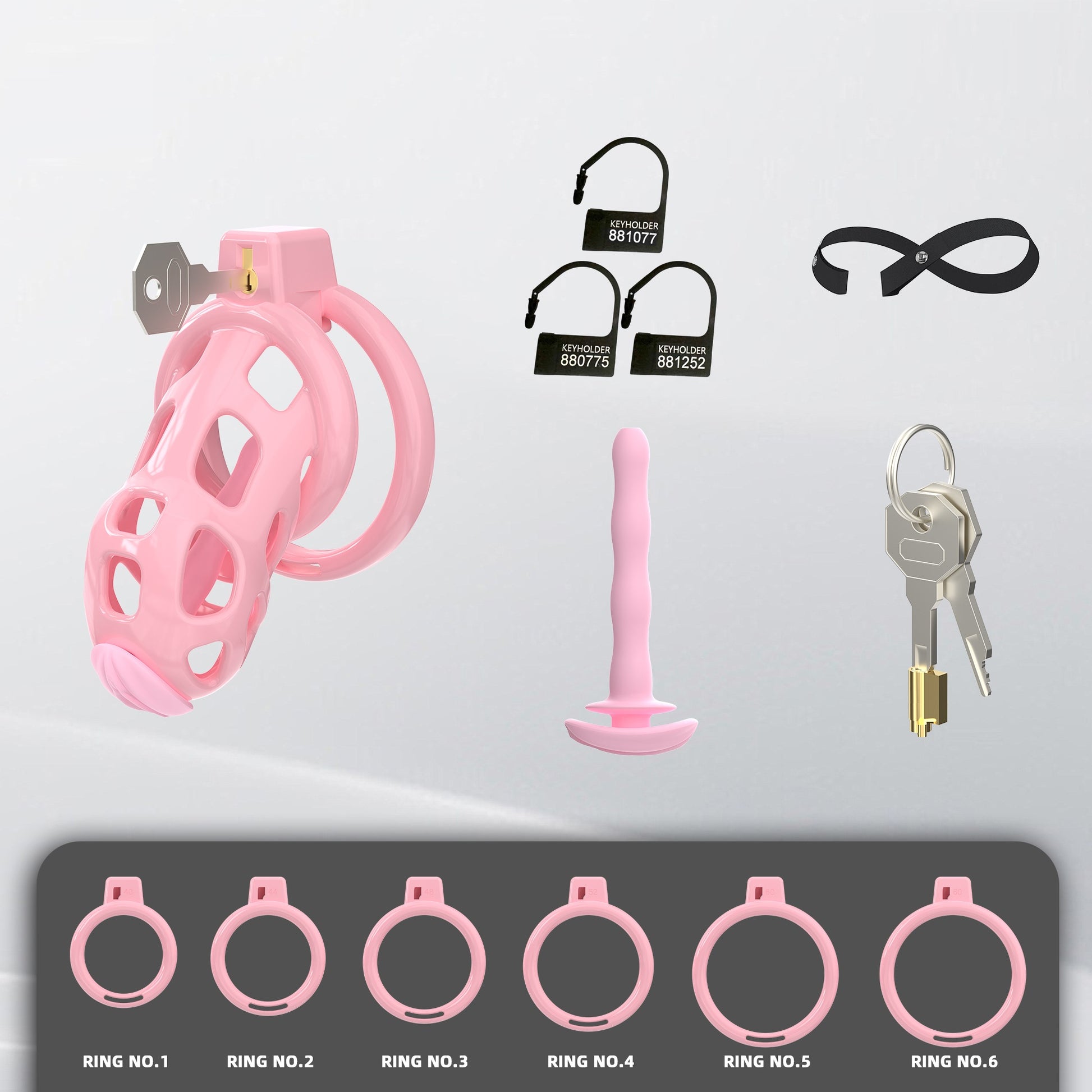 Pearl Pink Cobra Soft Silicone Chastity Cage 6