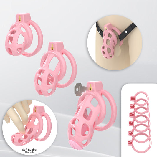 Pearl Pink Cobra Soft Silicone Chastity Cage