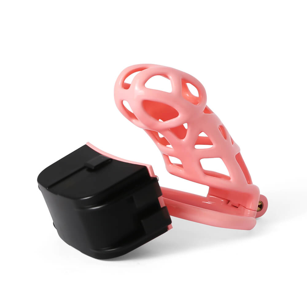 Cage de chasteté Mamba à décharge électrique rose