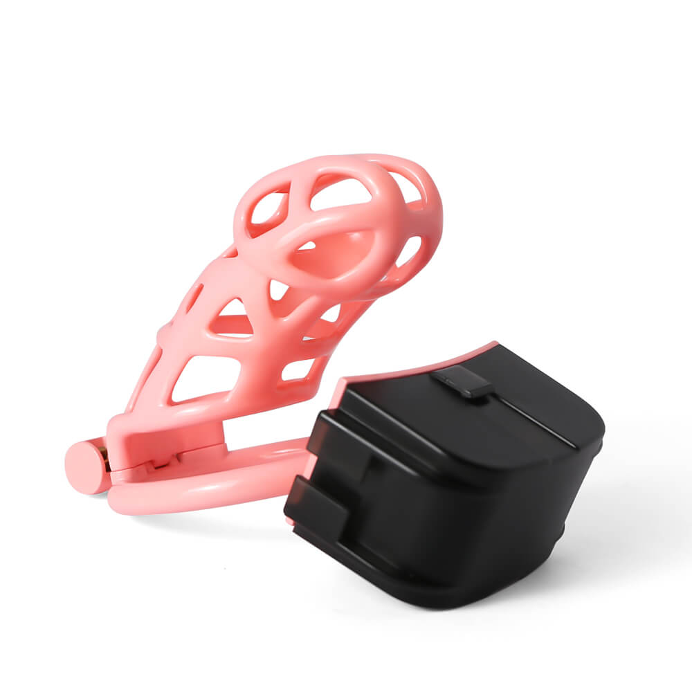 Cage de chasteté Mamba à décharge électrique rose