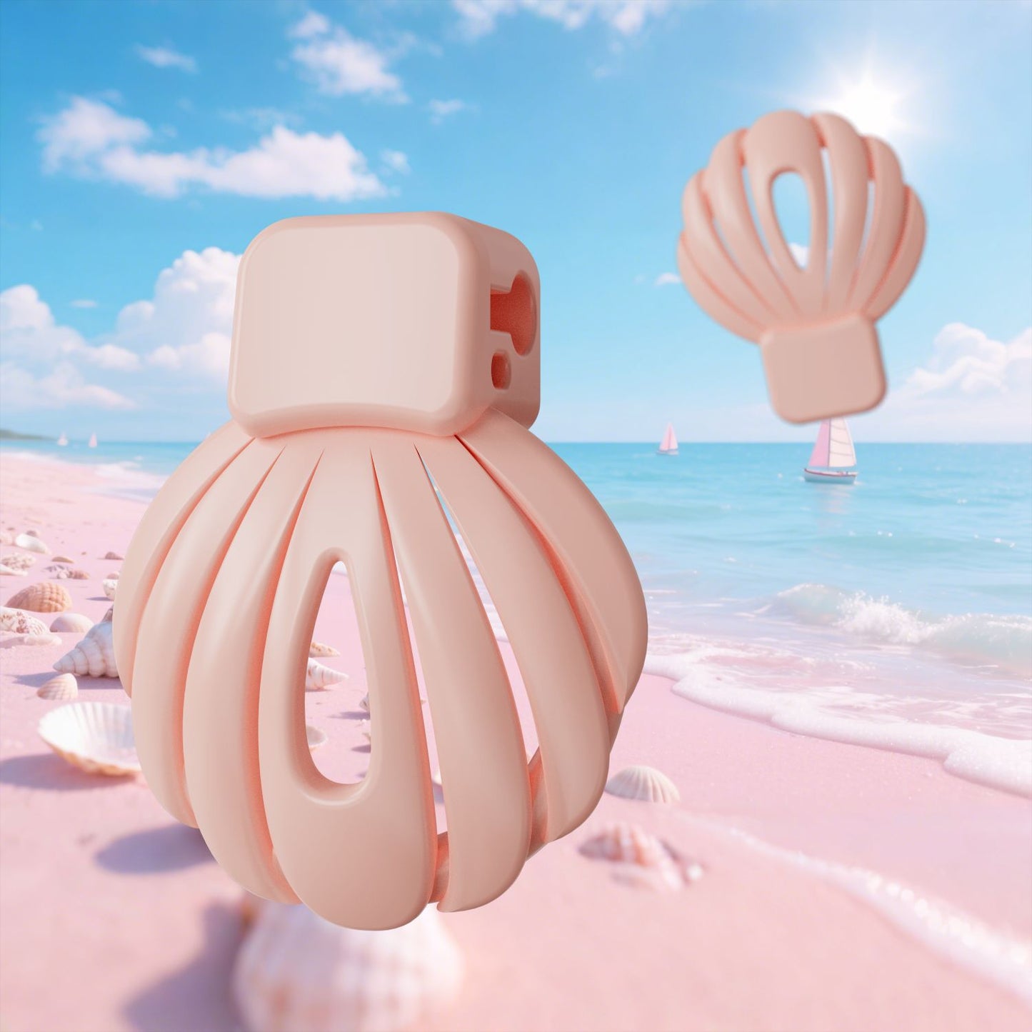 Pink Shell Chastity Cage 5