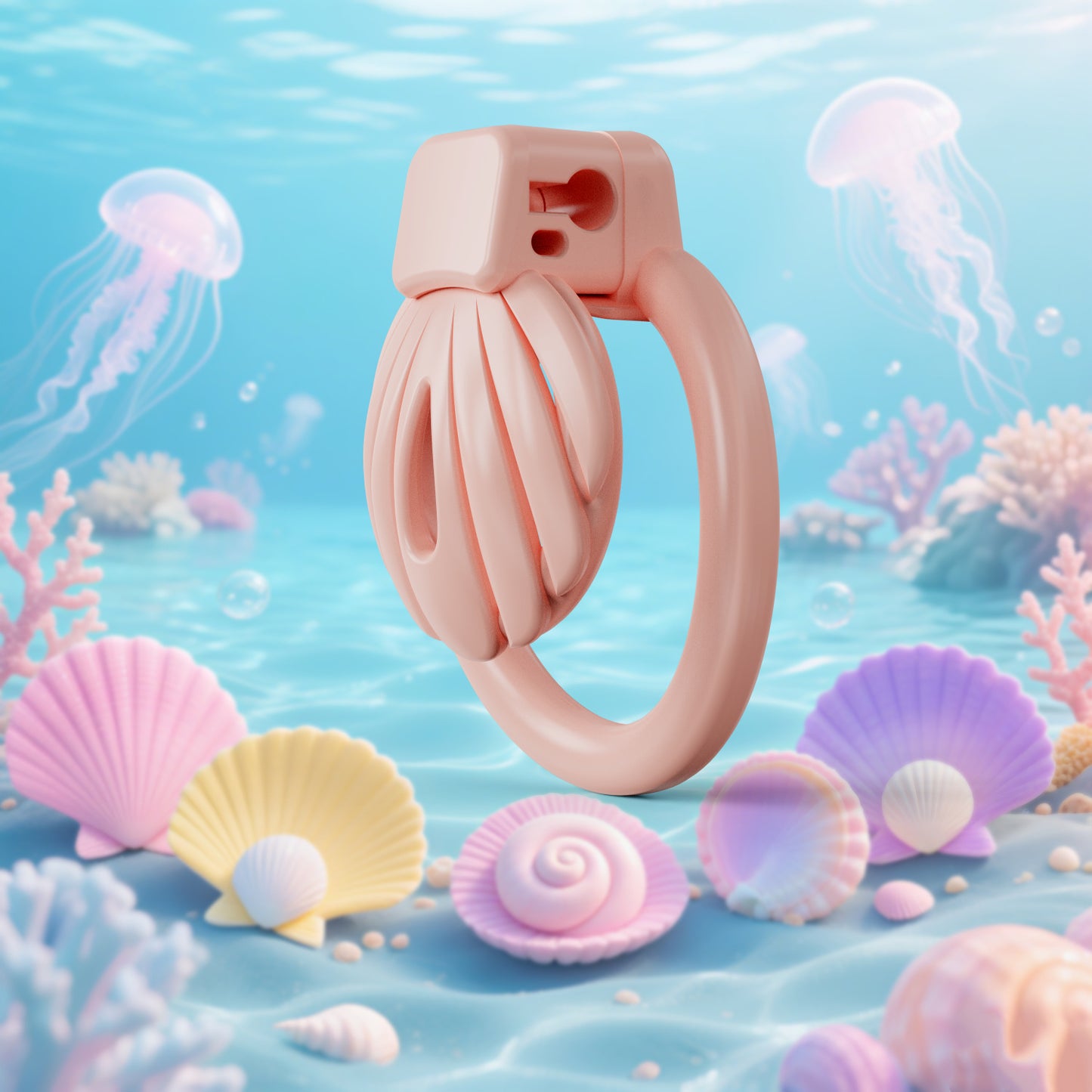 Pink Shell Chastity Cage 4