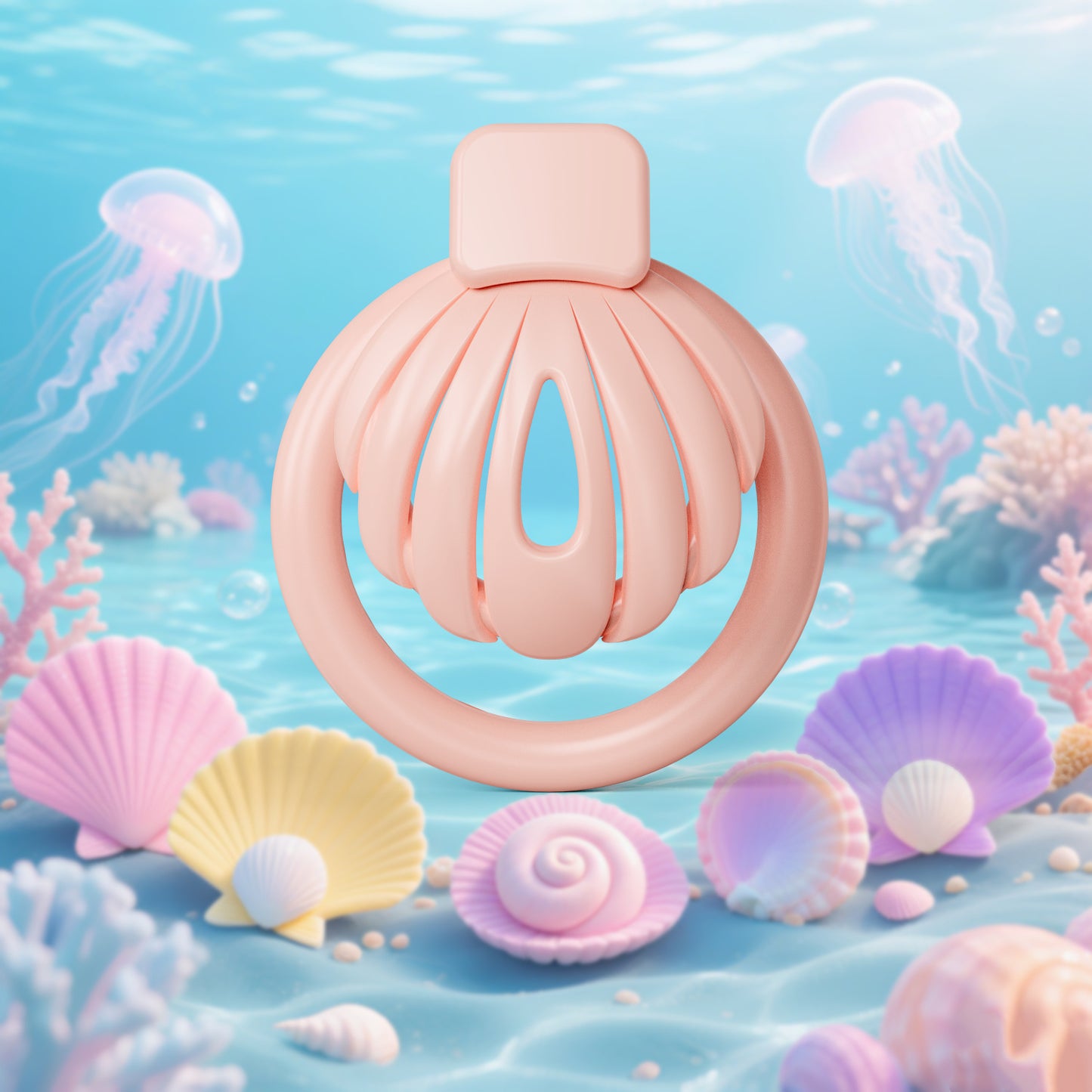 Pink Shell Chastity Cage 2