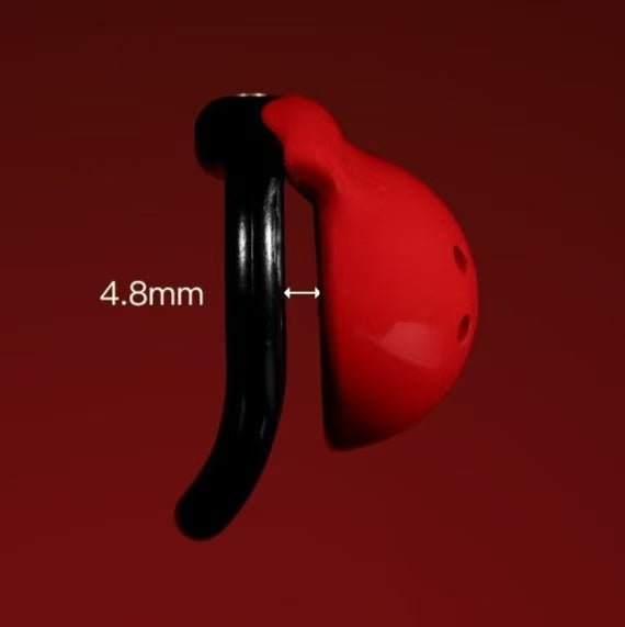 Red Black Pot Lid Chastity Cage
