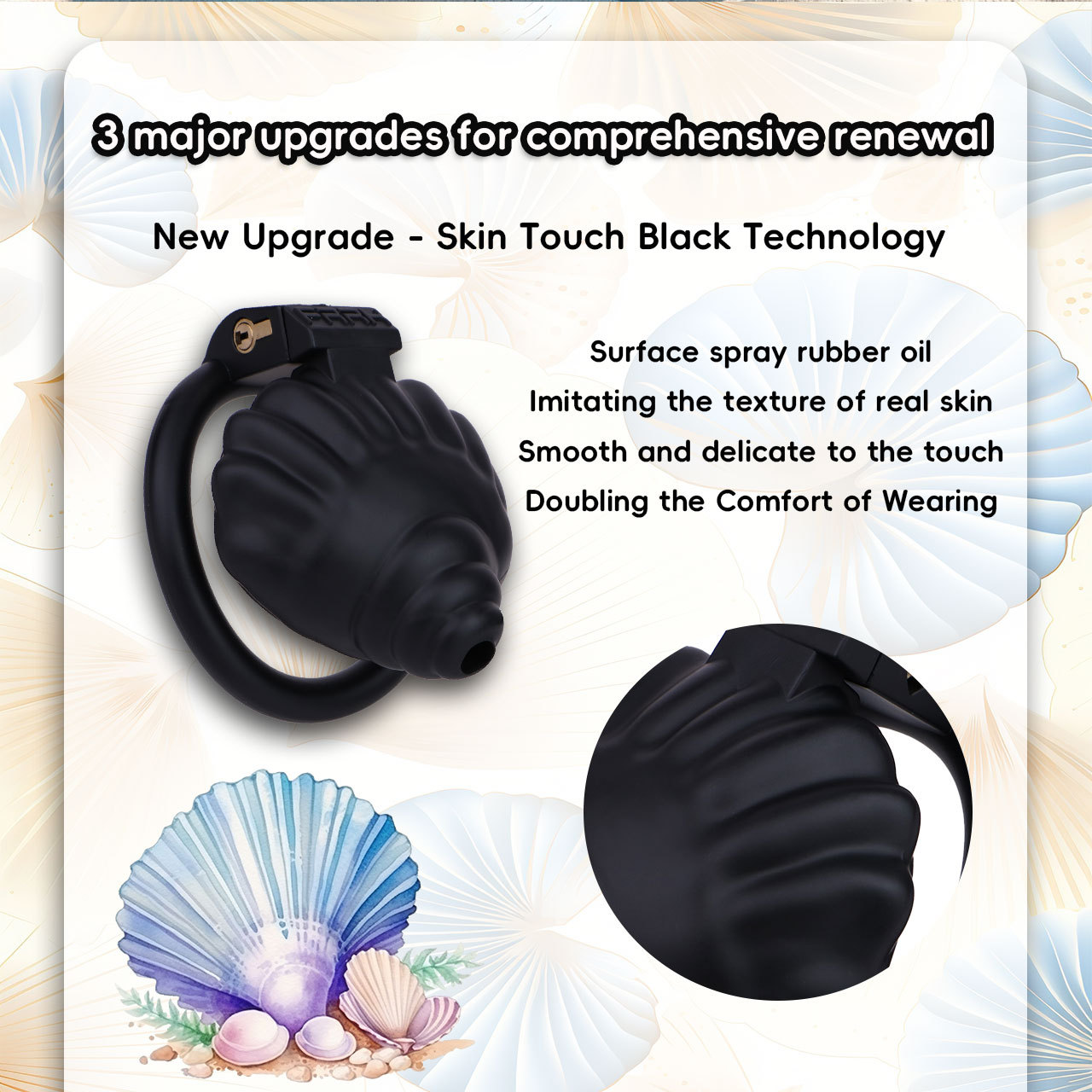 Shell Shaped Sissy Chastity Cage