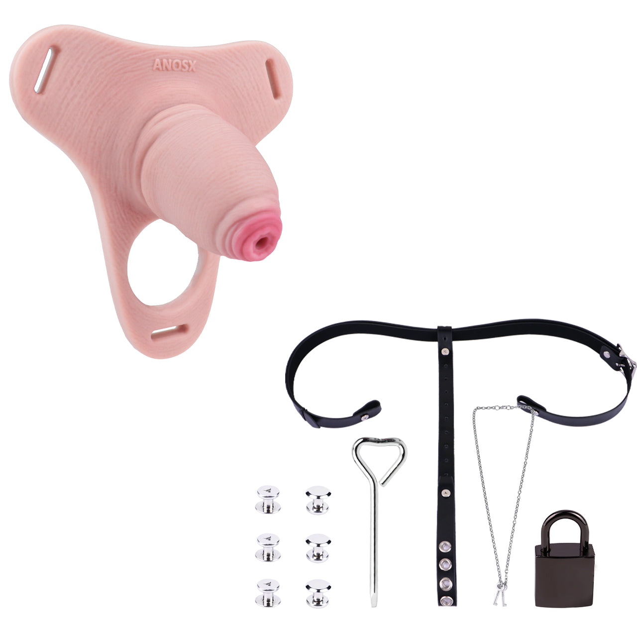 Silicone Real Dildo Wearable Chastity Device 10