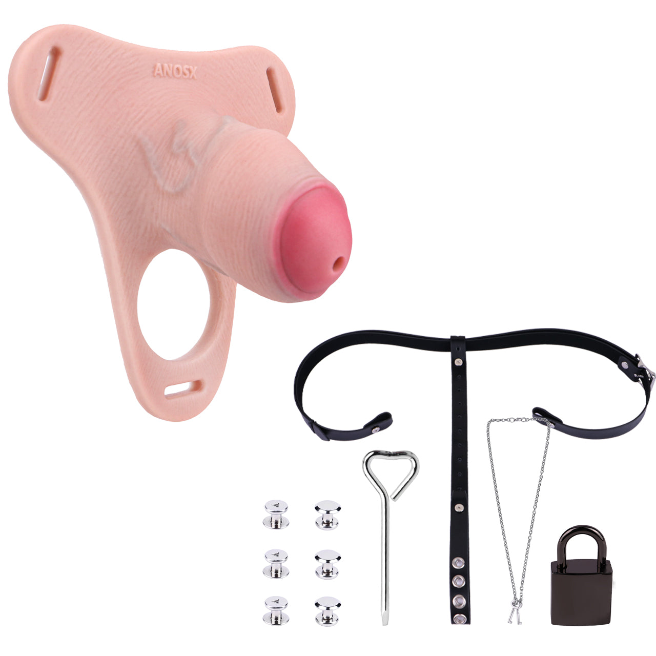 Silicone Real Dildo Wearable Chastity Device 11