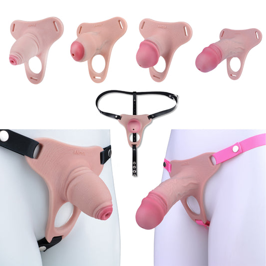 Silicone Real Dildo Wearable Chastity Device 1