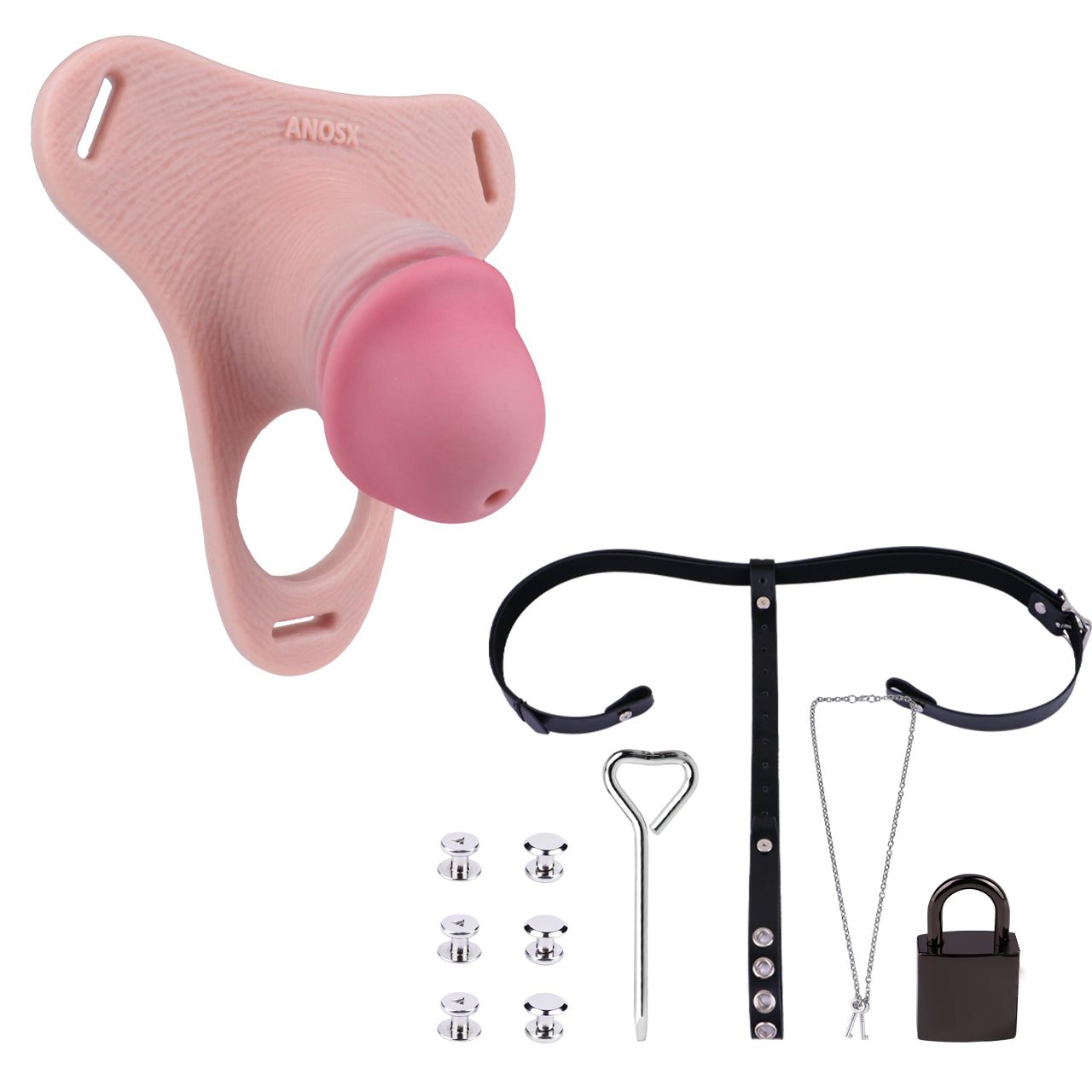 Silicone Real Dildo Wearable Chastity Device 12