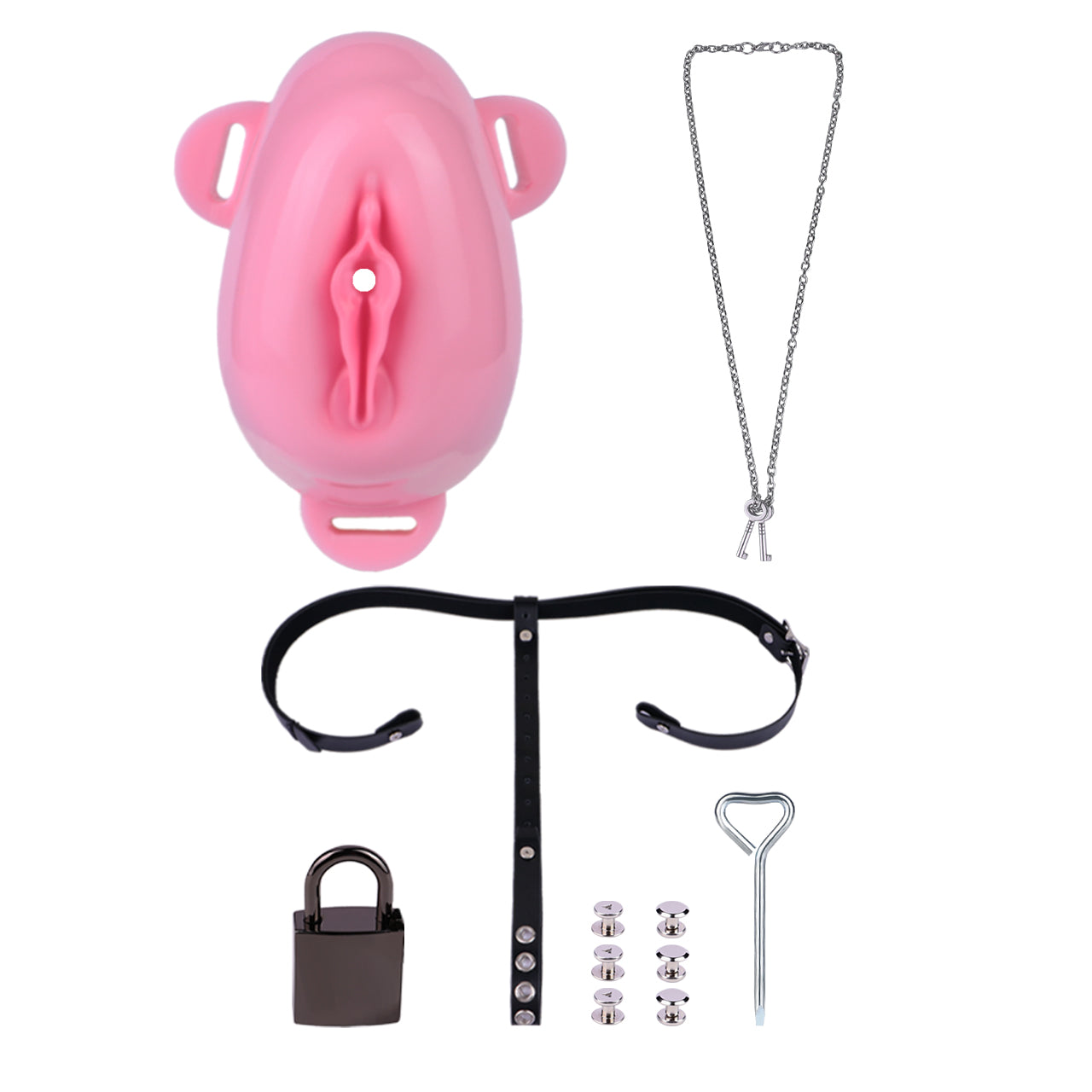 Sissy Silicone Chastity Cage with Belt 6