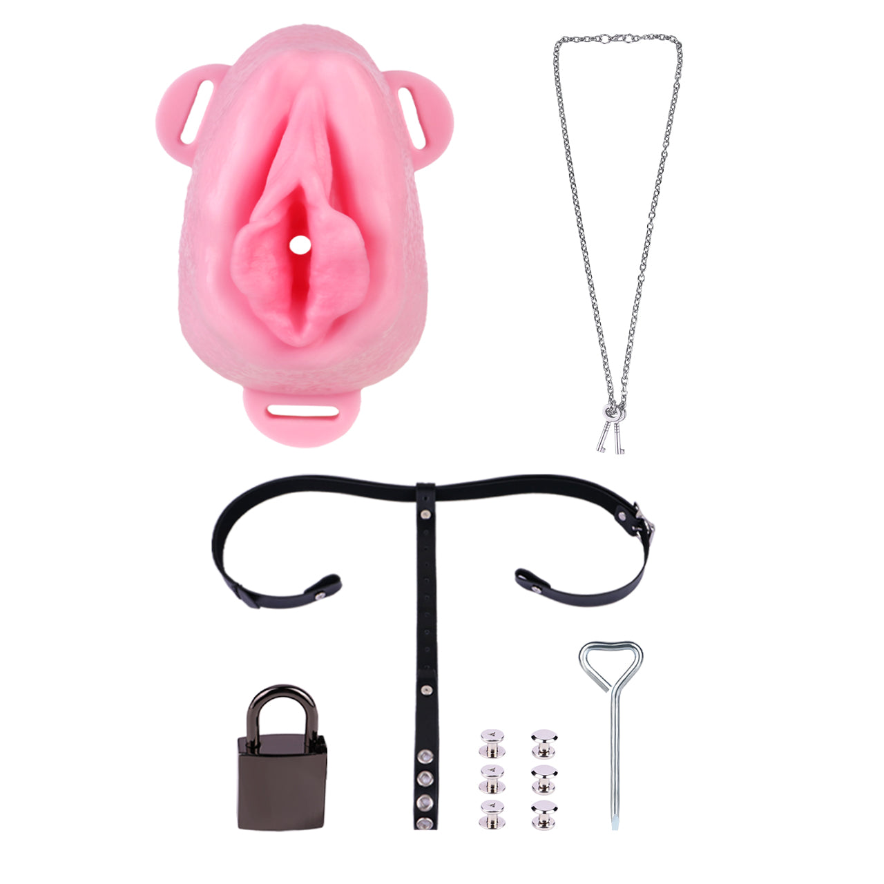 Sissy Silicone Chastity Cage with Belt 30
