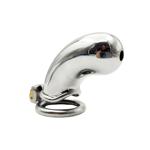 Stainless Steel Long Cylindrical Chastity Device 4