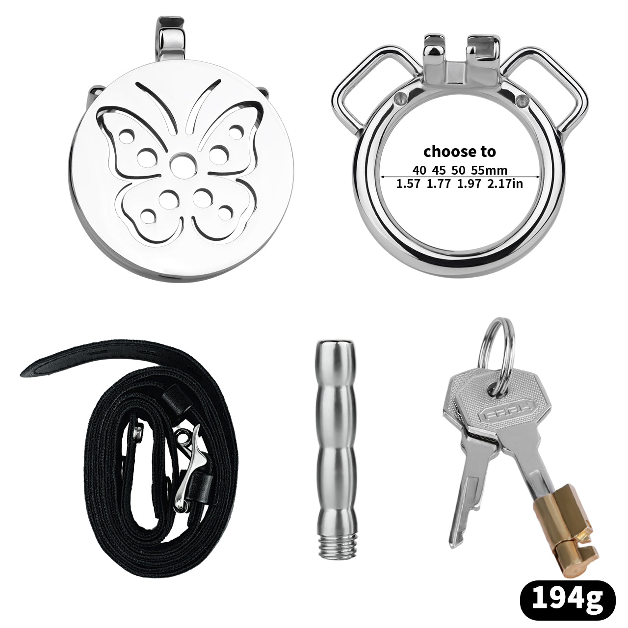 Steel Butterfly Flat Chastity Lock - 19