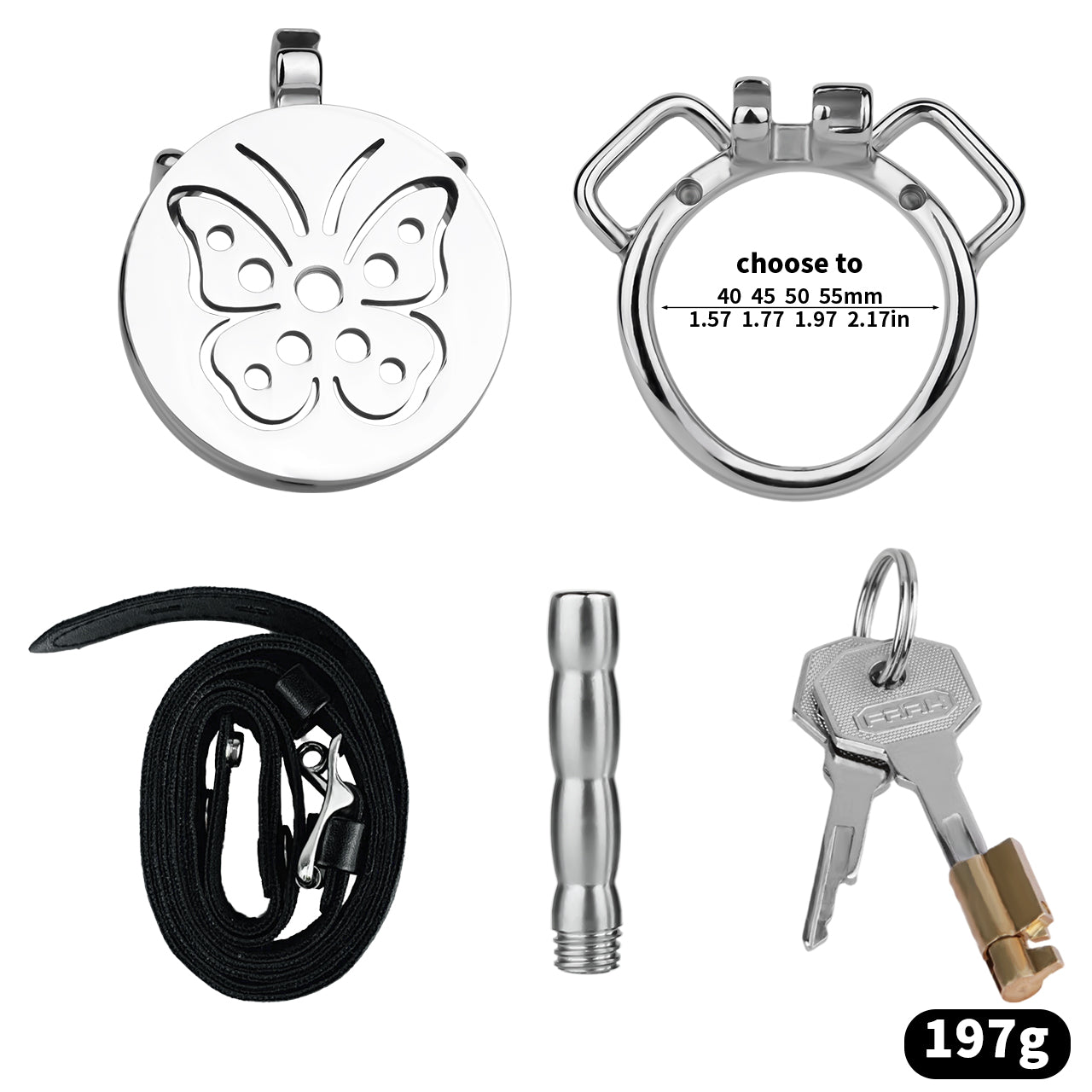Steel Butterfly Flat Chastity Lock - 18
