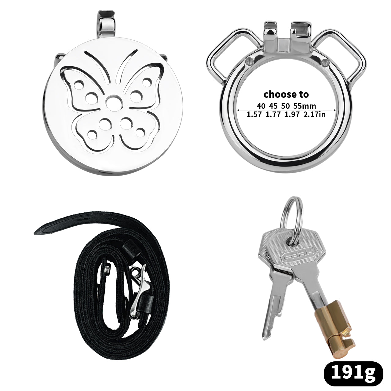 Steel Butterfly Flat Chastity Lock - 17